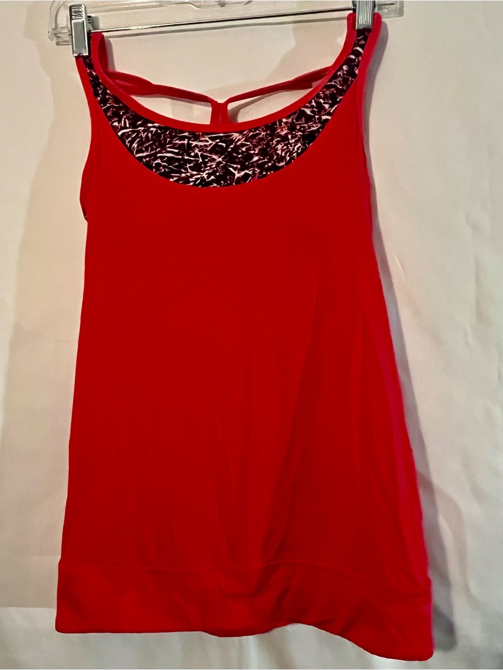 lululemon athletica Red Sleeveless Tank with Printed Contrast Neck